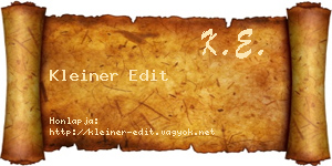 Kleiner Edit névjegykártya